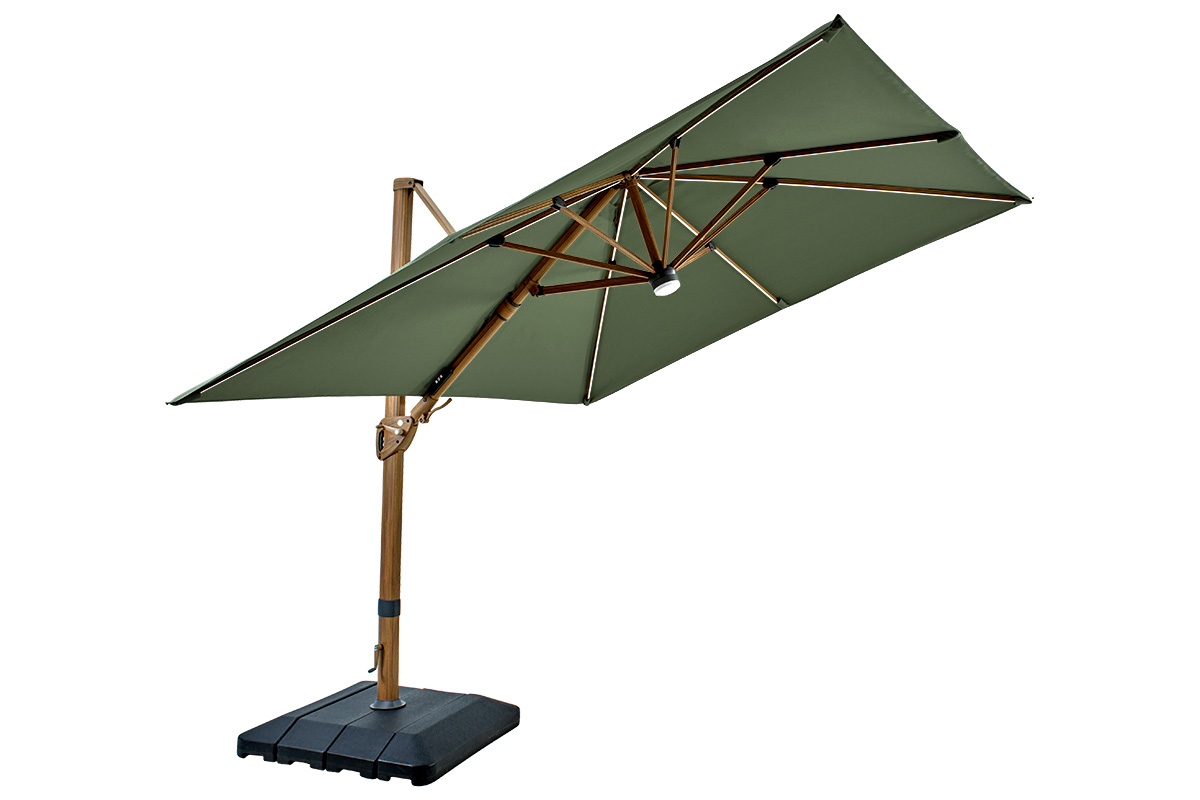 Seychelles 3m Square Cantilever Parasol with Bluetooth Speaker